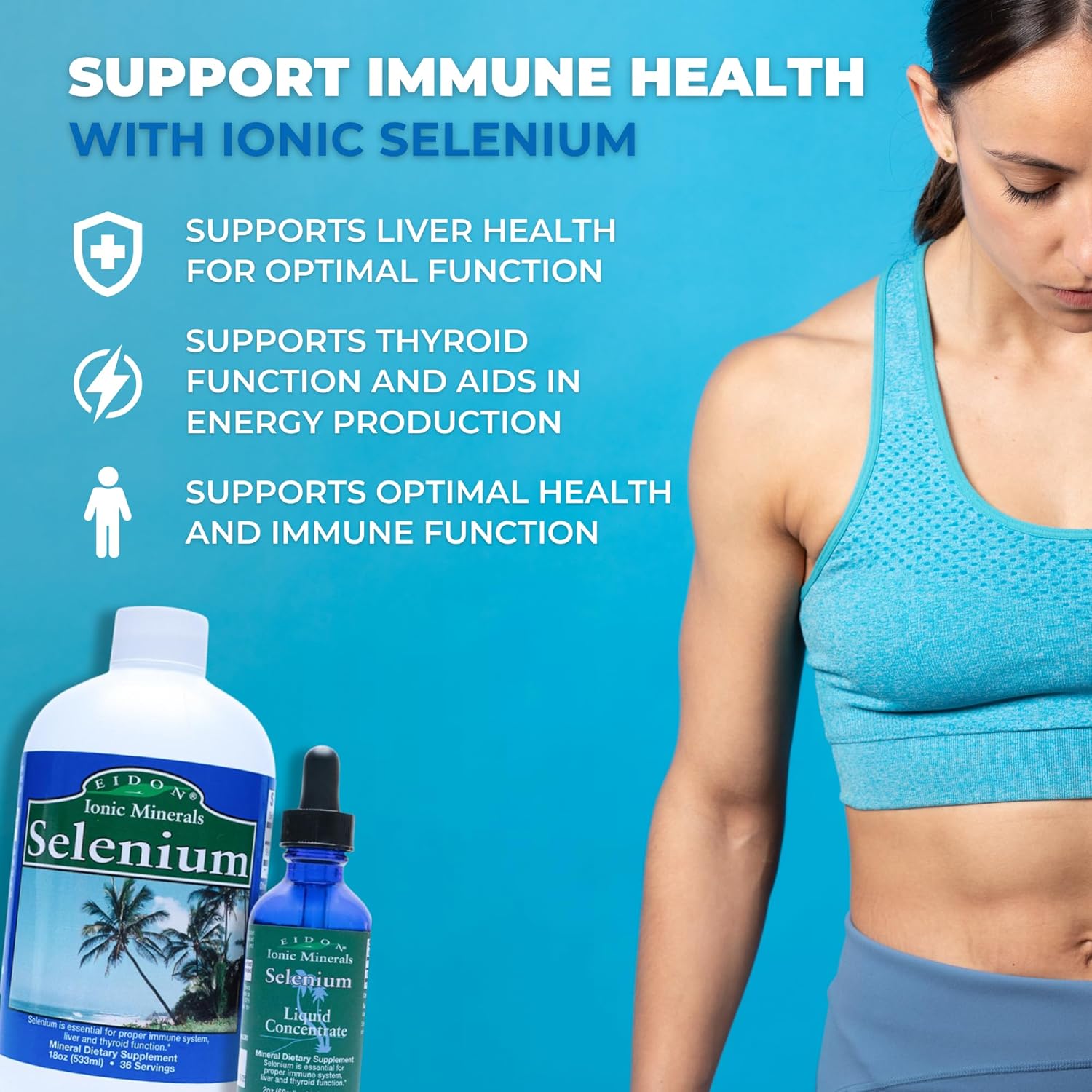 Liquid Selenium Drops for Liver and Thyroid Health - 2 oz Ionic Selenium Supplement with Sodium Selenate - Immune System Support