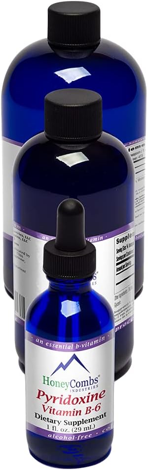 Liquid Vitamin B6 Drops for Brain Function, Blood Vessels & Immune Support - Mood Supplement - Alcohol-Free (16 Fl Oz)