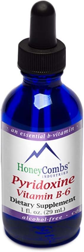 Liquid Vitamin B6 Drops for Brain Function, Blood Vessels & Immune Support - Mood Supplement - Alcohol-Free (16 Fl Oz)