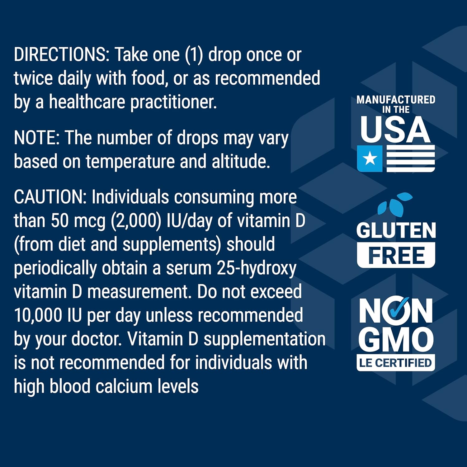 Liquid Vitamin D3 50 mcg (2000 IU) for Immune System and Bone Health - Unflavored, Gluten-Free, Non-GMO - 29.57 ml Bottle