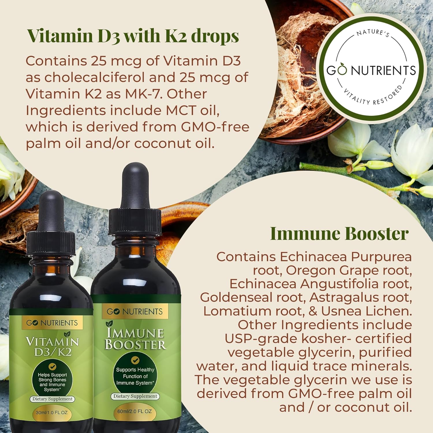 Liquid Vitamin D3 Drops with Immune-Boosting Formula for Seasonal Stress Support