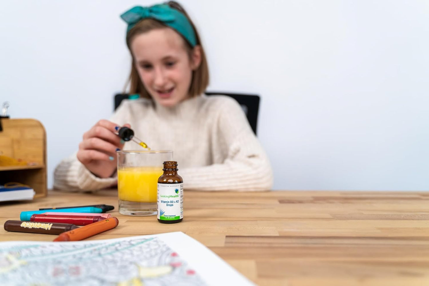 Liquid Vitamin D3 + K2 Drops for Immune & Bone Health - Supports Calcium Absorption & Blood Circulation - 1 oz