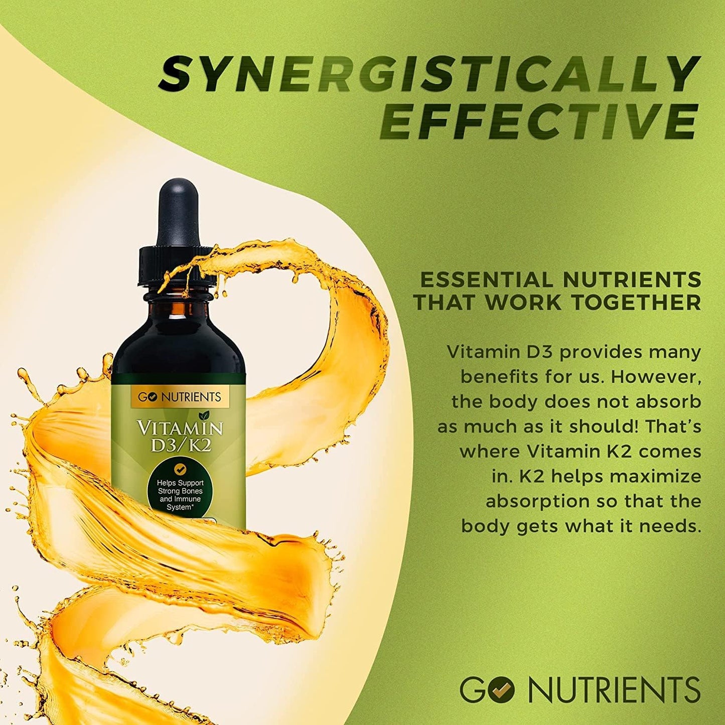 Liquid Vitamin D3 with K2 Drops and Prostate Edge Supplement for Men with Pygeum and Saw Palmetto Extract - Supports Emotional State