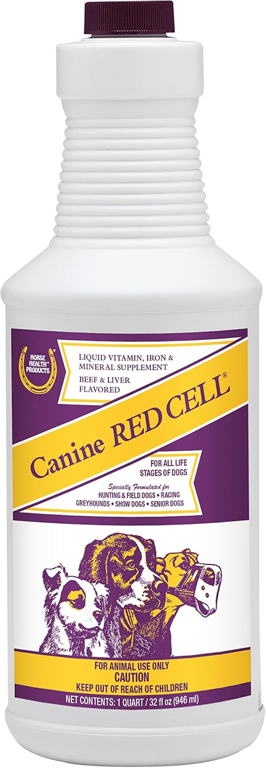 Liquid Vitamin-Iron-Mineral Supplement for Hunting Dogs, Show Dogs, and Puppies - Farnam Canine Red Cell, 32oz