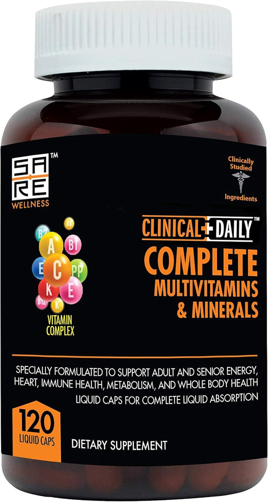 Liquid Whole Food Multivitamin Supplement for Women & Men - Enhanced Absorption! 42 Superfood Fruits & Vegetables - 120 Capsules for All Ages