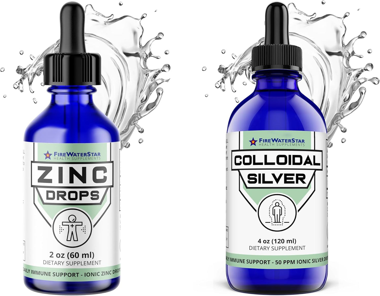 Liquid Zinc and Colloidal Silver Bundle - Firewaterstar Health Supplements
