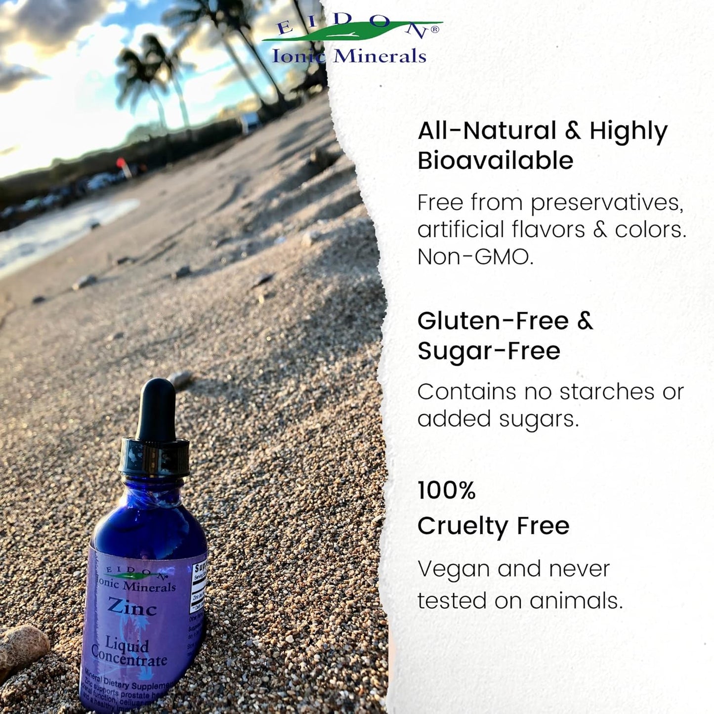 Liquid Zinc Concentrate Drops - Immune Support for Adults & Kids - Hair, Skin, Liver, Kidney Health - Stress Relief - 2 oz