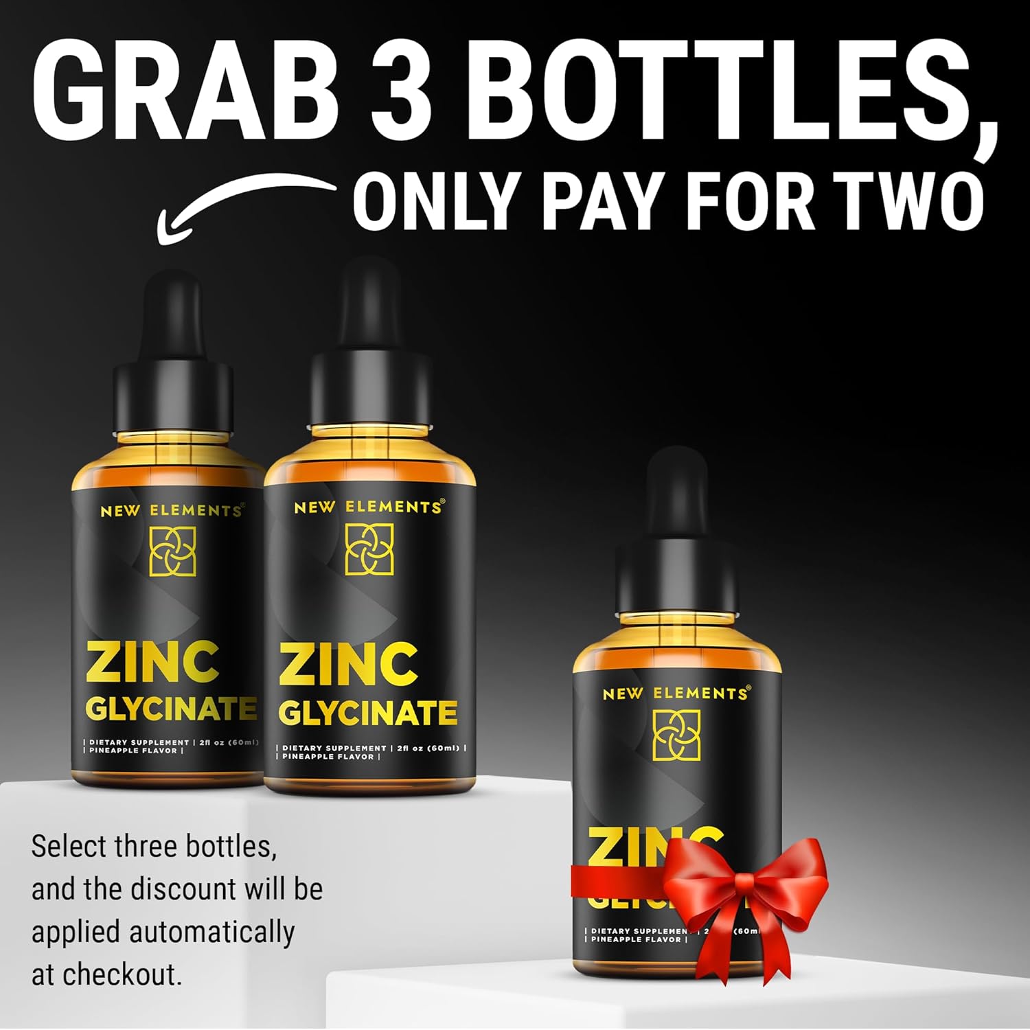 Liquid Zinc Glycinate Drops 50mg - Immune Health, Metabolism & Skin Care Support for Adults - Non-GMO Vegan Gluten-Free