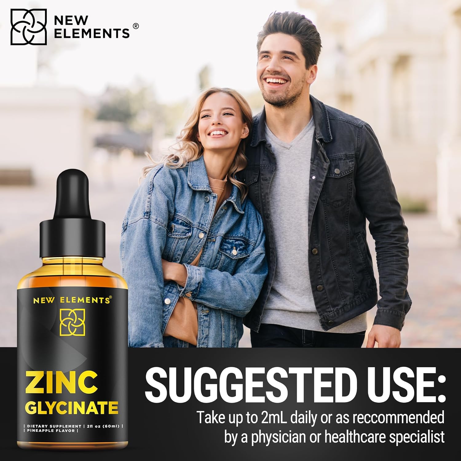 Liquid Zinc Glycinate Drops 50mg - Immune Health, Metabolism & Skin Care Support for Adults - Non-GMO Vegan Gluten-Free