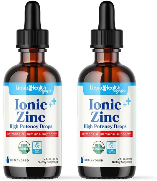 LiquidHealth Ionic Zinc Drops, 15mg - 2 Oz Liquid Supplement for Adults, Men, Women & Kids 4+, Pure Zinc Vitamin with Zinc Sulfate Heptahydrate (2 Pack)