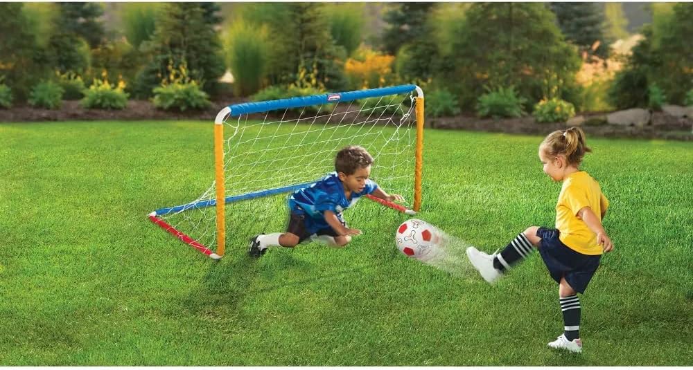 Little Tikes Easy Score Soccer Set - Outdoor Toy for Backyard Fun - Includes Goal, Net, Ball, and Pump - Lawn Game for Kids, Toddlers, Boys, Girls Ages 2+