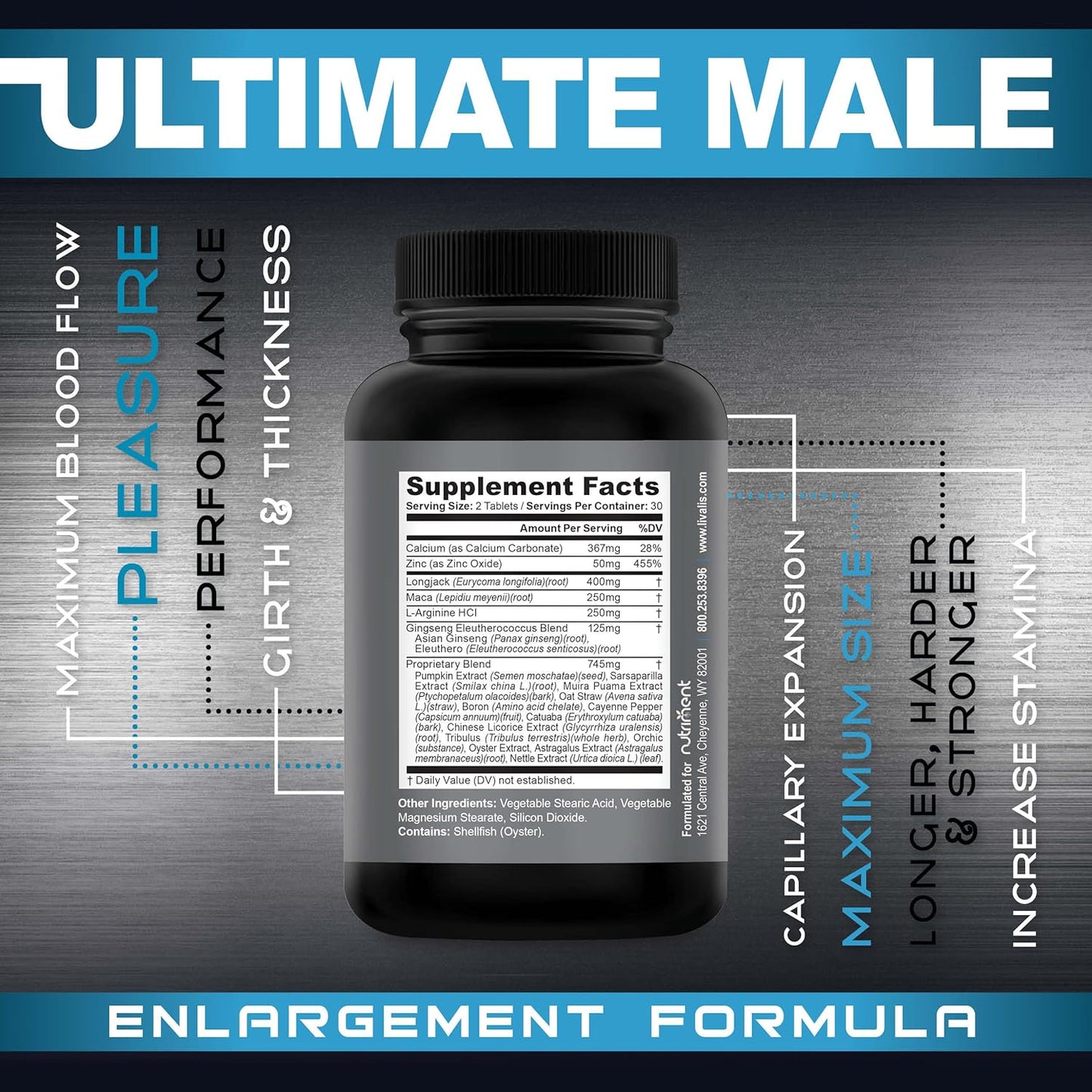 Livalis Male Enhancement Supplement for Performance, Stamina, Vitality, and Confidence - Boosts Blood Flow and Hormonal Balance - Fast Results