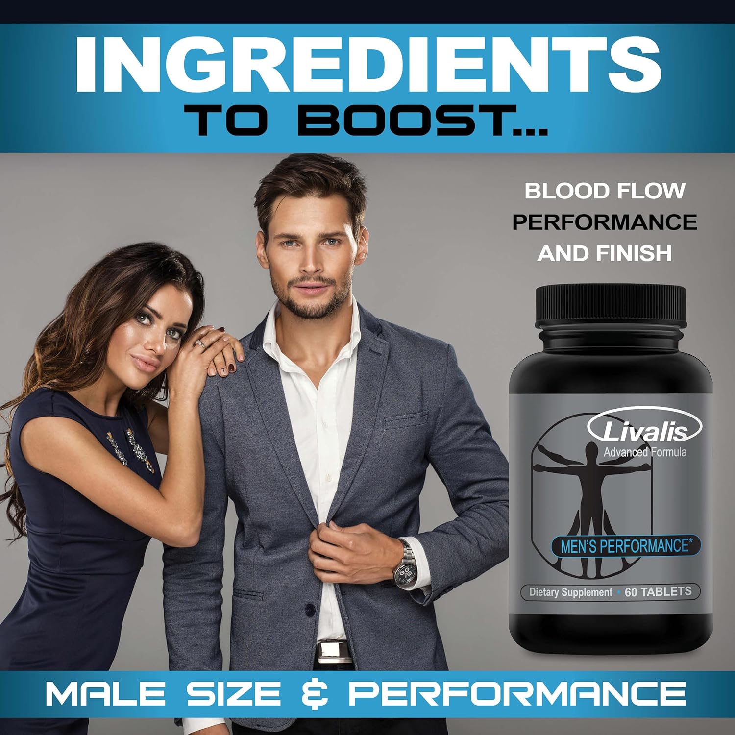 Livalis Male Enhancement Supplement for Performance, Stamina, Vitality, and Confidence - Boosts Blood Flow and Hormonal Balance - Fast Results