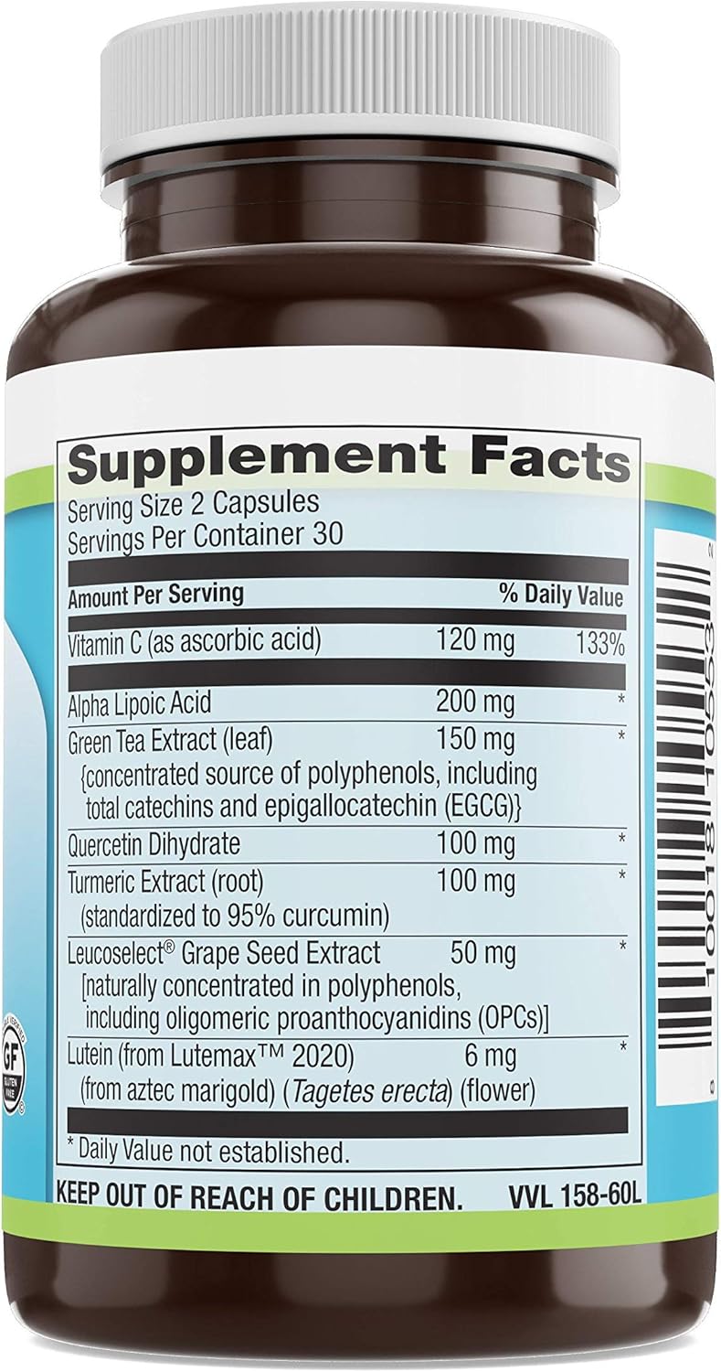 Livamed Antioxidant Complex Supplement - 60 Vegetarian Capsules, High Potency Formula