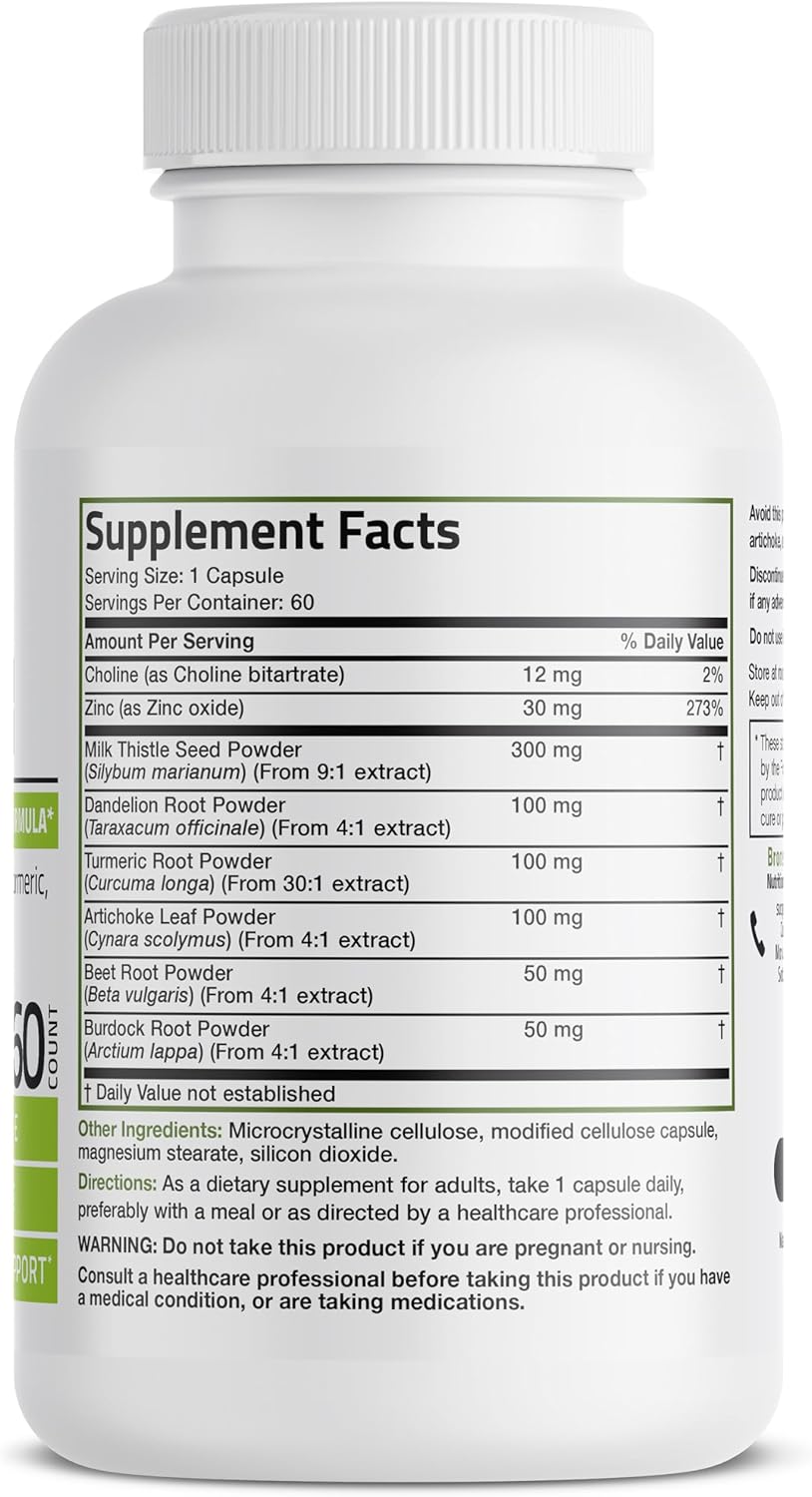 Liver Cleanse & Detox Formula with Milk Thistle, Dandelion Root, Turmeric - Non-GMO, 60 Veg Caps