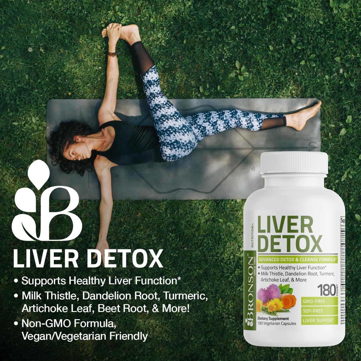 Liver Cleanse & Detox Formula with Milk Thistle, Dandelion Root, Turmeric - Non-GMO, 60 Veg Caps