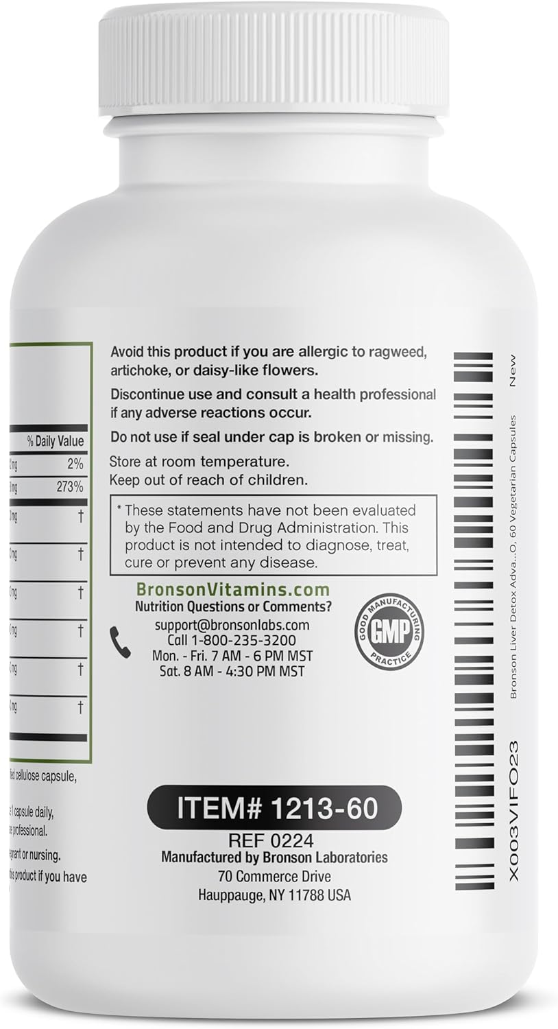 Liver Cleanse & Detox Formula with Milk Thistle, Dandelion Root, Turmeric - Non-GMO, 60 Veg Caps