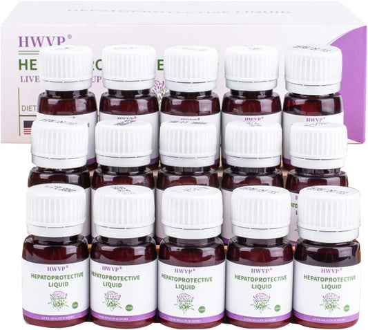 Liver Cleanse Detox Liquid with Milk Thistle - 15 Bottles, 7.5 FI oz Liver Protection Drops with Silymarin and FDP Cell Energy for Liver Repair and Detoxification