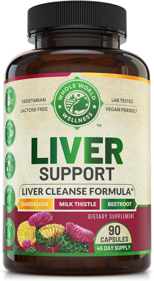 Liver Cleanse Detox & Repair Formula - Organic Support Supplement for Men and Women - 90 Pills for Liver Repair & Detox - 512mg (45-Day Supply)