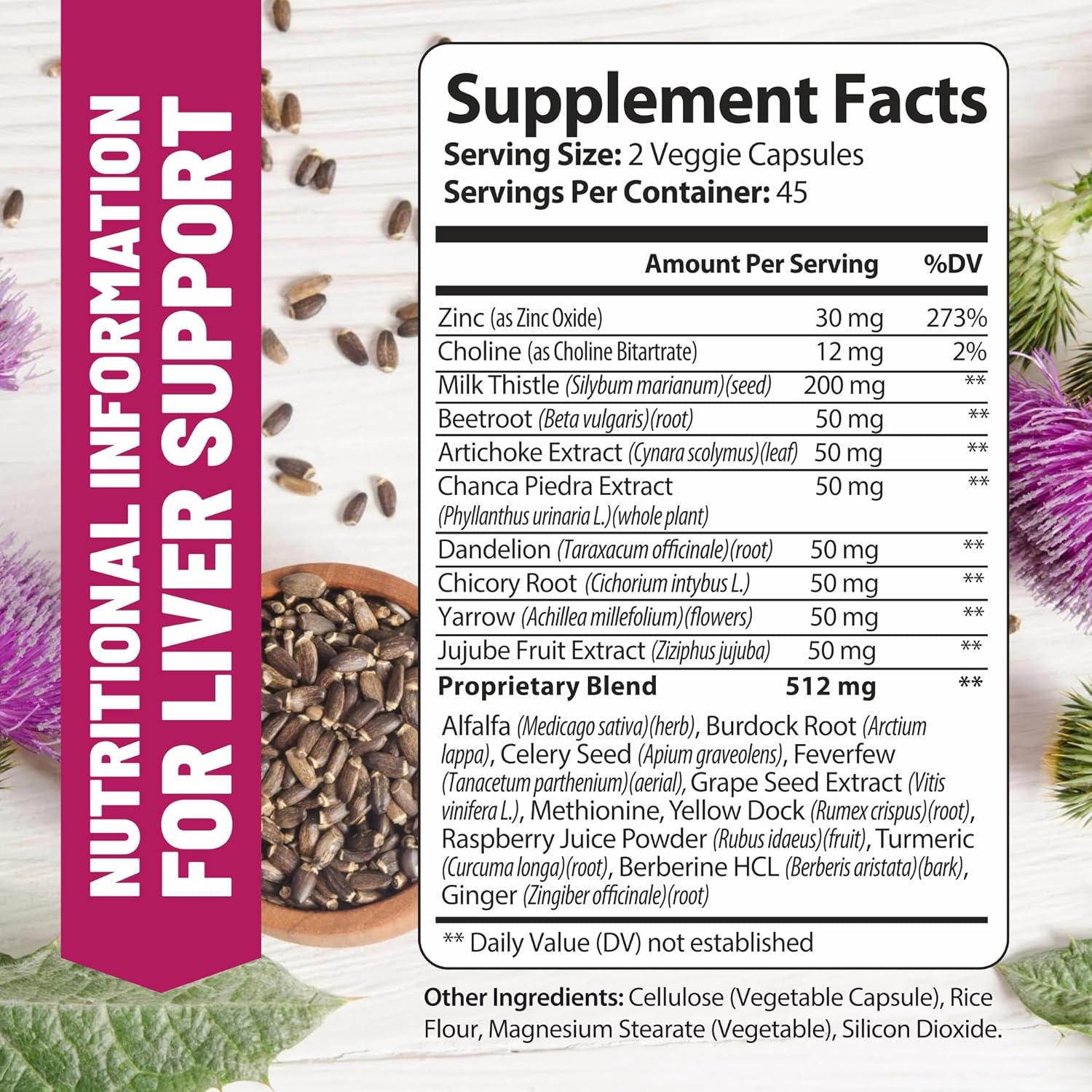 Liver Cleanse Detox & Repair Formula - Organic Support Supplement for Men and Women - 90 Pills for Liver Repair & Detox - 512mg (45-Day Supply)