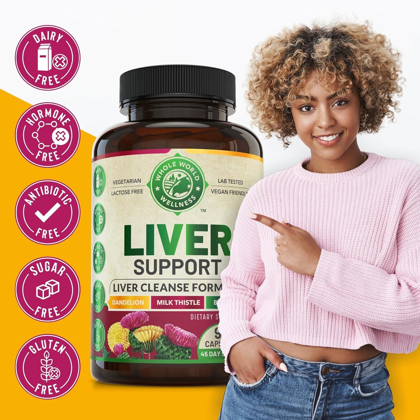 Liver Cleanse Detox & Repair Formula - Organic Support Supplement for Men and Women - 90 Pills for Liver Repair & Detox - 512mg (45-Day Supply)