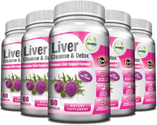 Liver Cleanse Detox & Repair Formula with Milk Thistle, Berberine, and Ginger - Optimal Liver Health Support - 6 Bottles