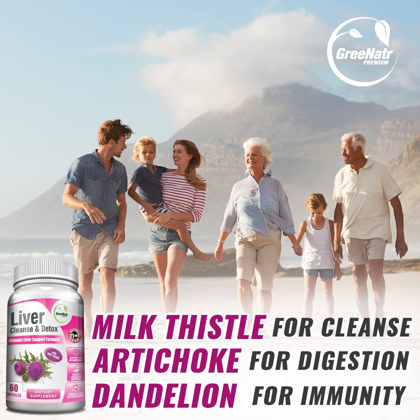 Liver Cleanse Detox & Repair Formula with Panax Ginseng & Ginkgo Biloba - Boost Vitality & Well-Being by GreeNatr