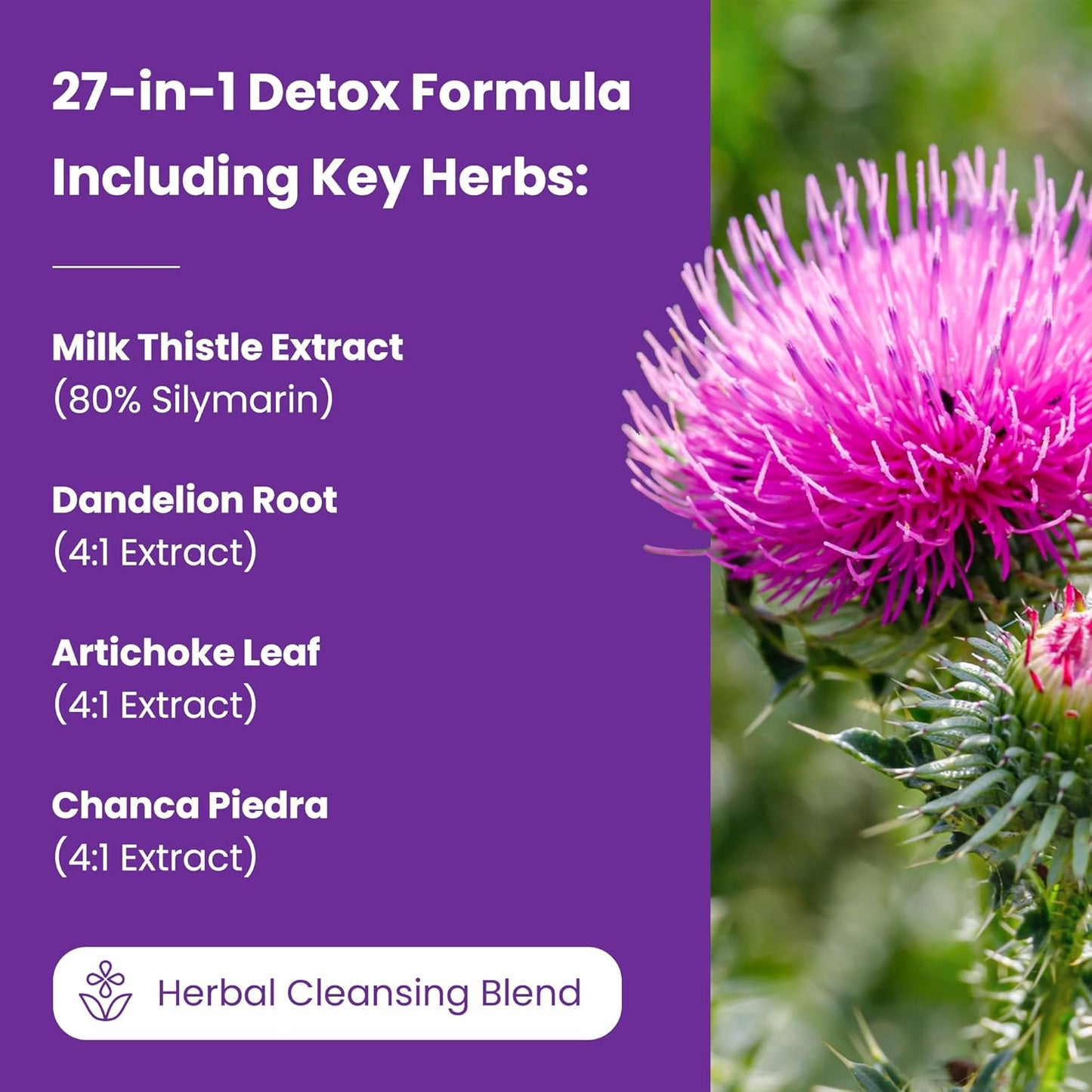 Liver Cleanse Detox & Repair Pills - Milk Thistle Extract Supplement for Liver Support - 120 Capsules Total
