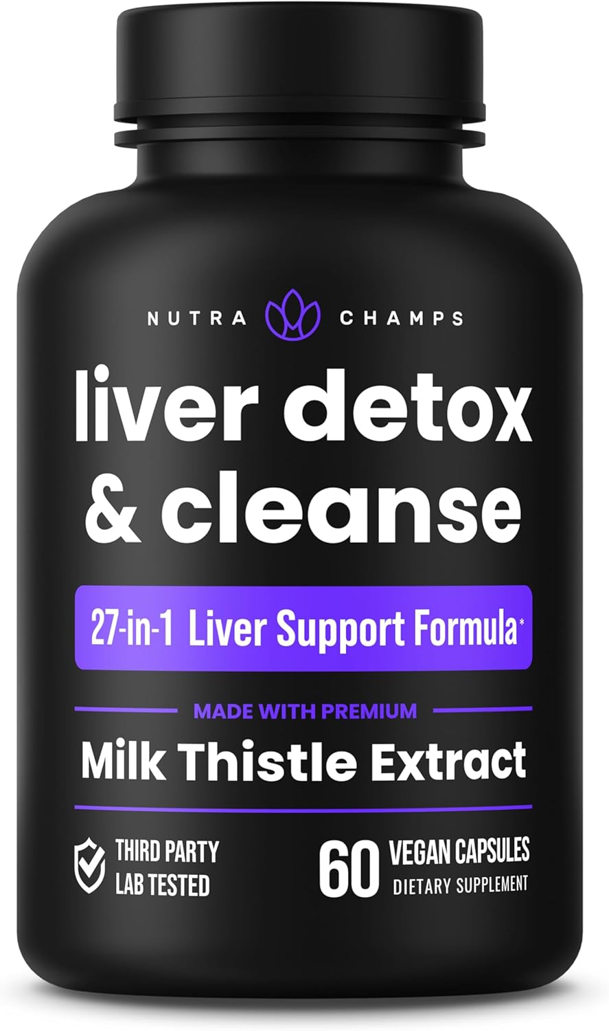 Liver Cleanse Detox & Repair Supplement with 20+ Herbs - Milk Thistle, Artichoke, Dandelion - 60 Capsules