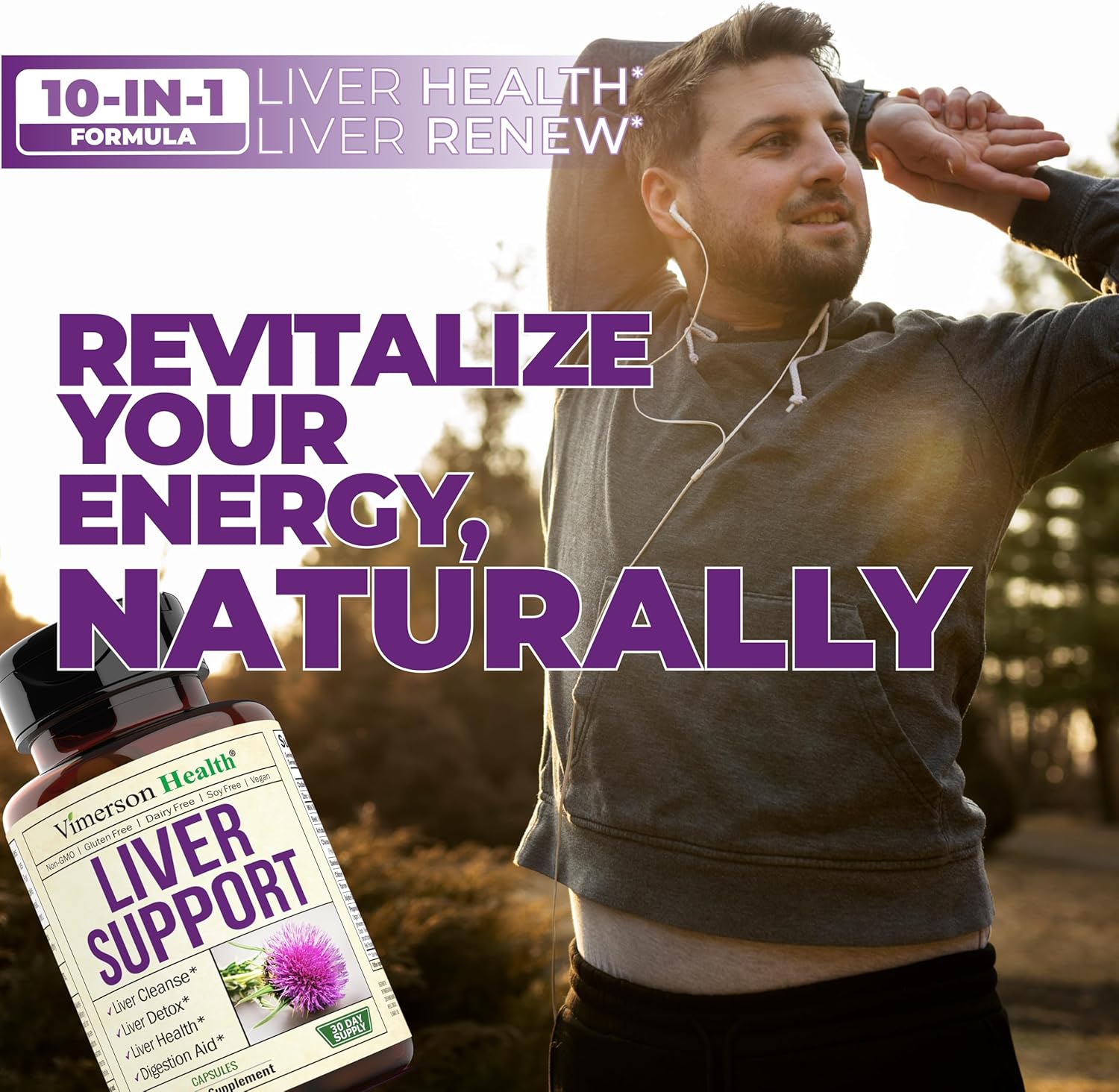 Liver Cleanse Detox & Repair Supplement with Milk Thistle, Choline, Artichoke, Chicory, Dandelion Root - 2-Pack for Liver Health