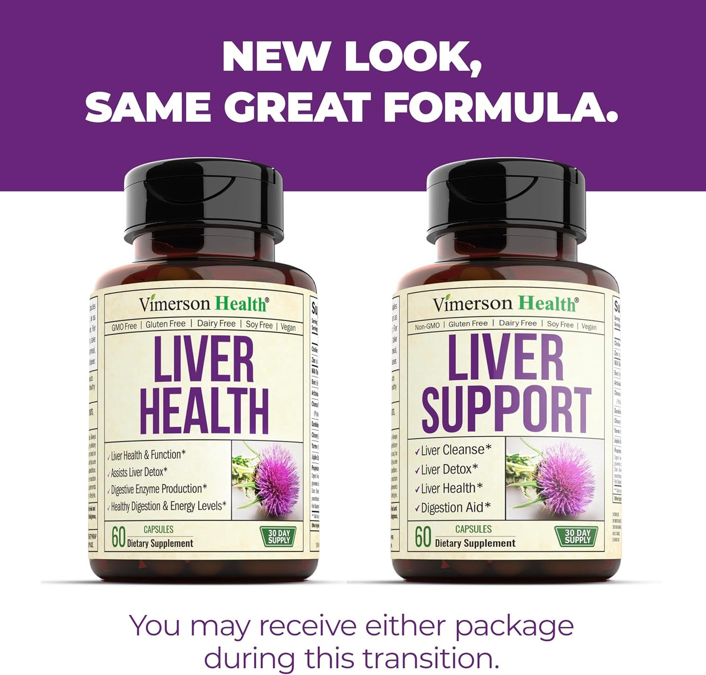 Liver Cleanse Detox & Repair Supplement with Milk Thistle, Choline, Artichoke, Chicory, Dandelion Root - 2-Pack for Liver Health