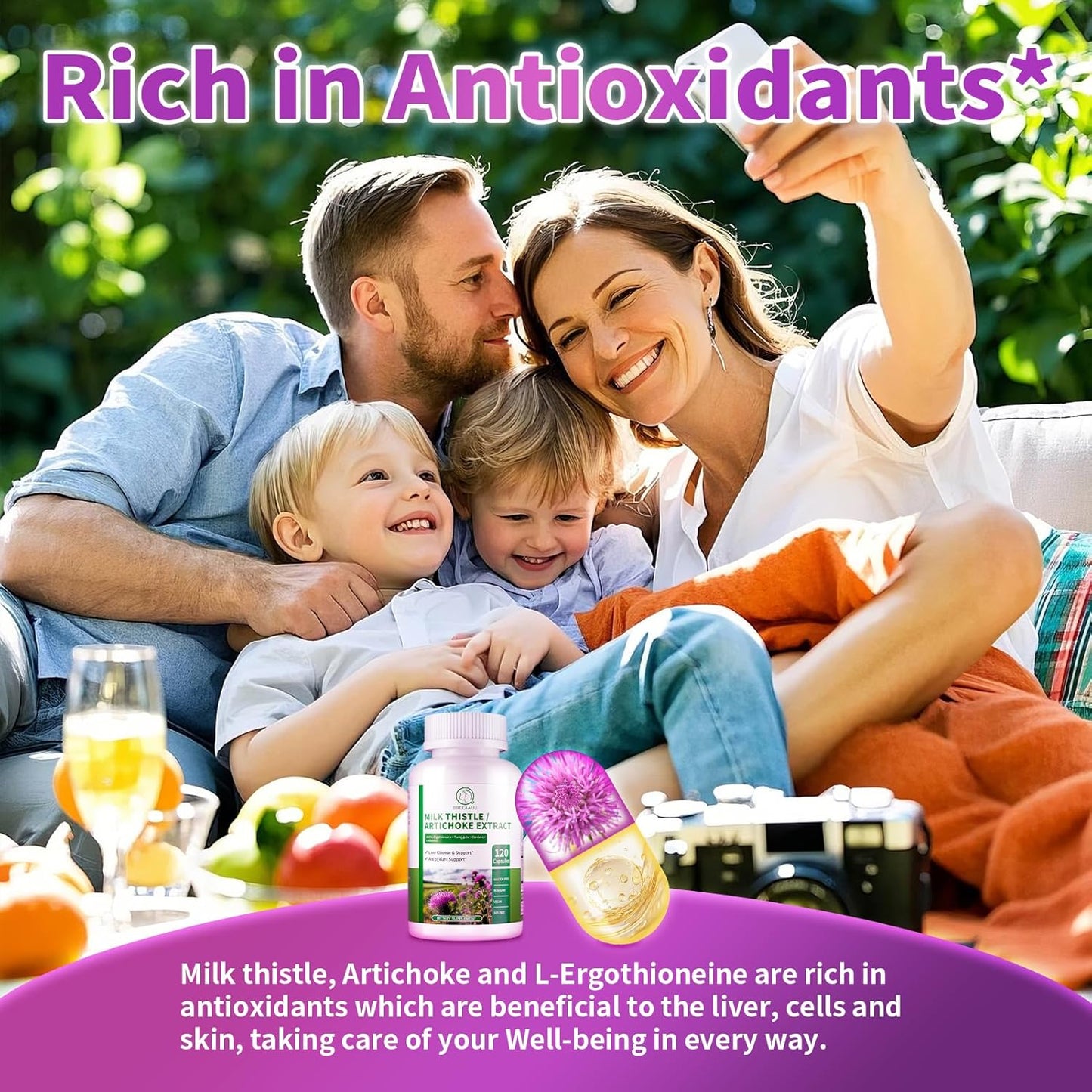 Liver Cleanse Detox Supplement with 16 Herbal Ingredients & Antioxidants - 120 Capsules