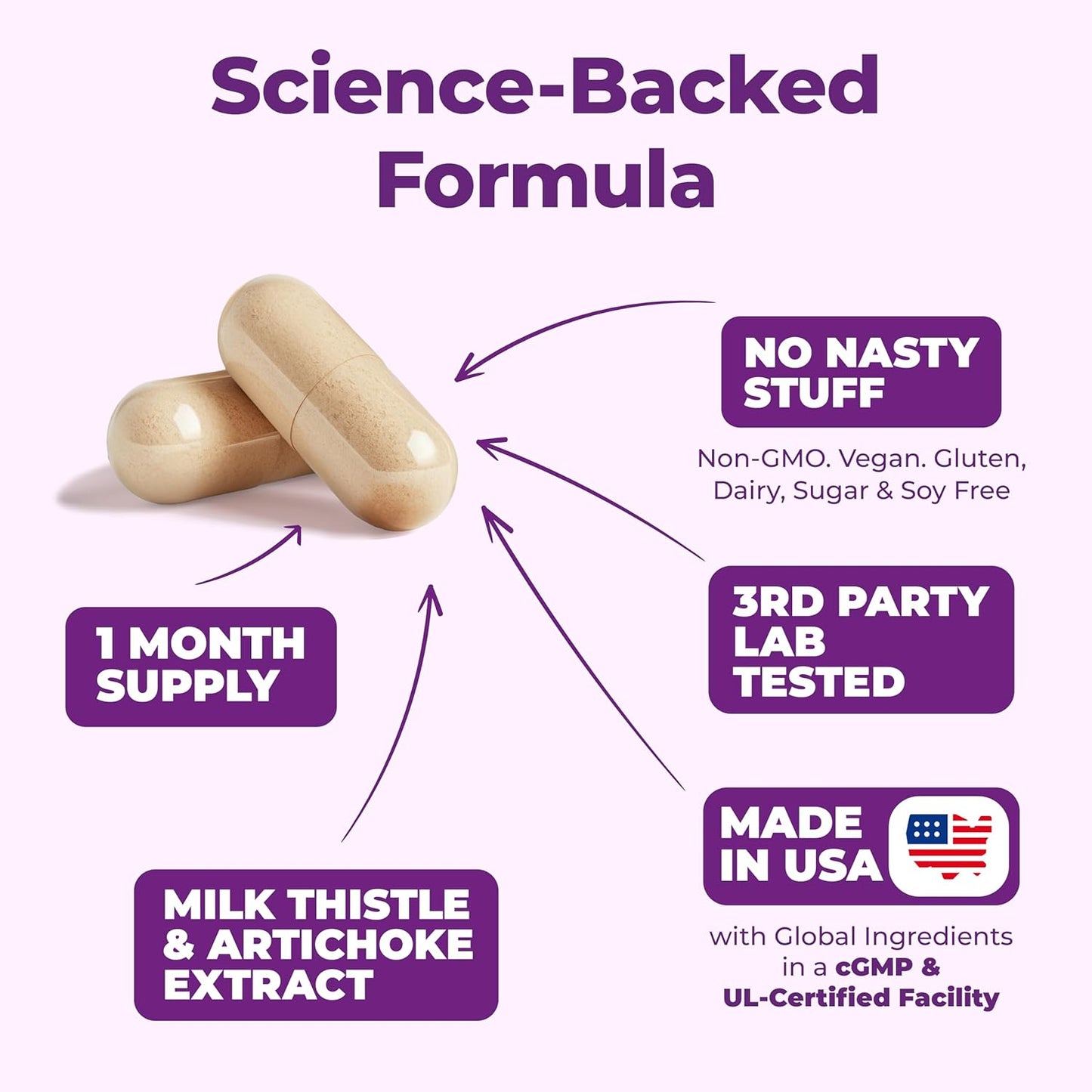 Liver Cleanse Detox Supplement with Milk Thistle, Choline, Artichoke, Chicory & Dandelion - 60 Liver Health Capsules by Vimerson Health