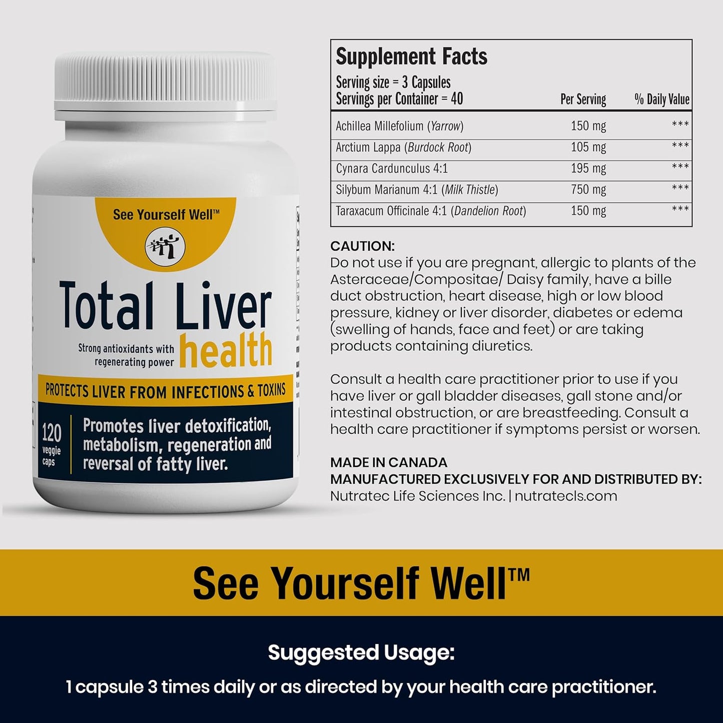 Liver Cleanse & Detox Supplement with Milk Thistle, Dandelion, Yarrow, Burdock Root & Artichoke for Healthy Liver Function