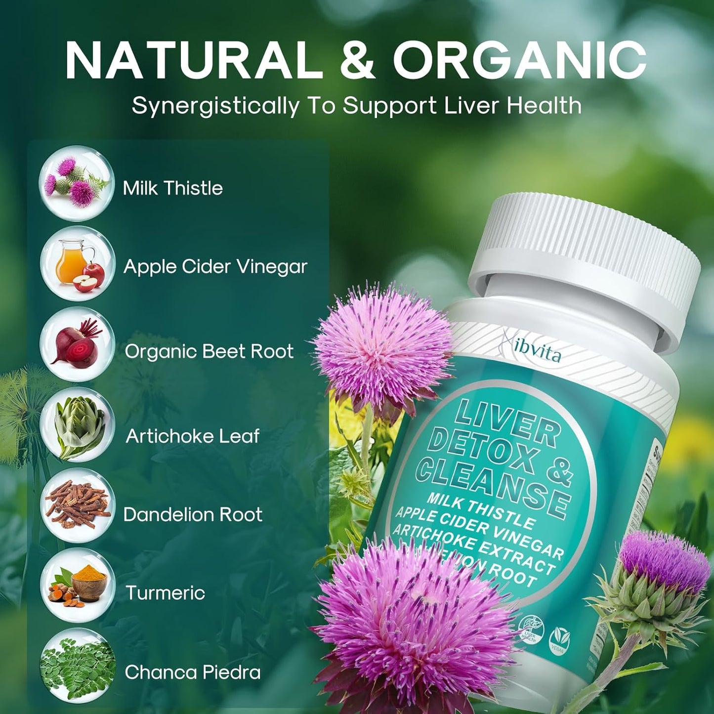 Liver Cleanse Detox Supplement with Silymarin Milk Thistle, Dandelion Root & Artichoke - Liver Health Support for Women & Men - 90 Capsules