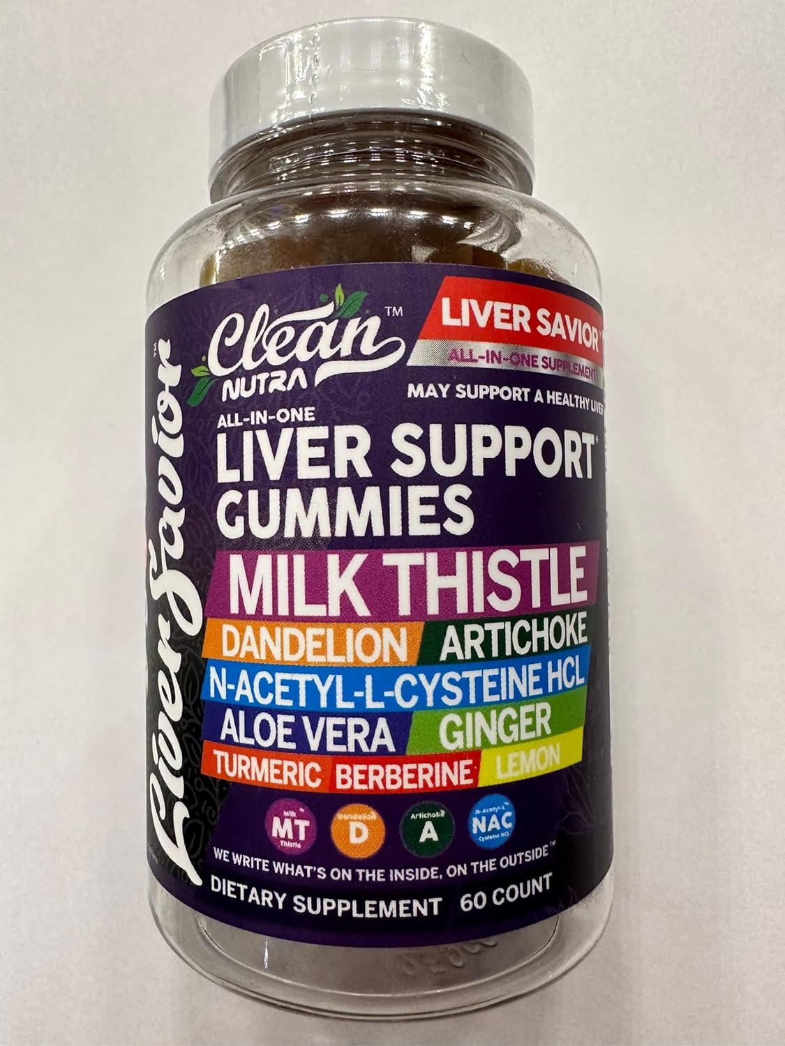 Liver Cleanse Detox Support Gummies with Milk Thistle & More - Clean Nutraceuticals Liver Cleanse Gummy Vitamins with Turmeric, Berberine, and More