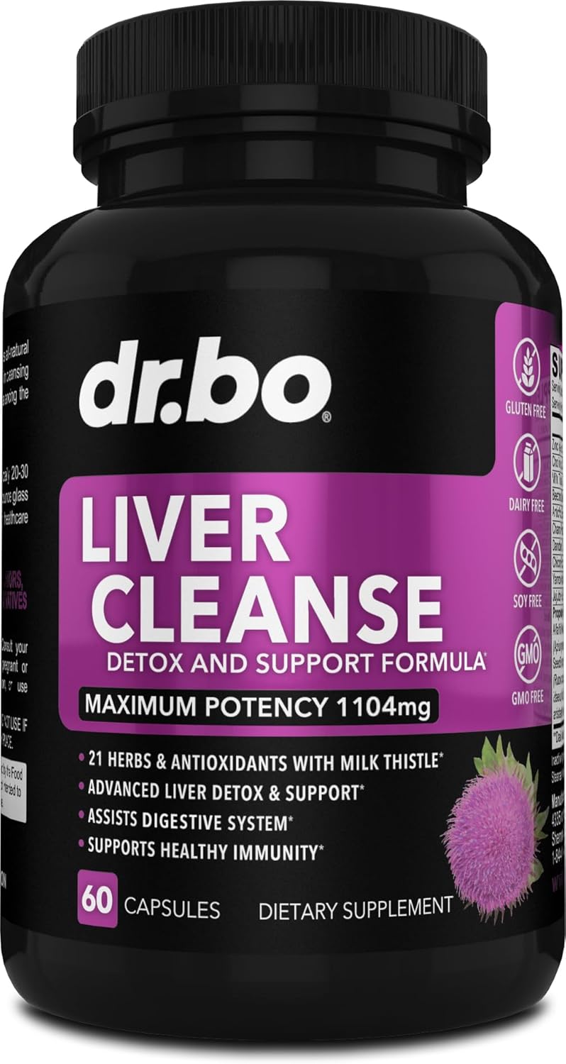 Liver Cleanse Detox Support Supplement with Artichoke, Berberine, Turmeric - Gallbladder Care Formula Capsules, Milk Thistle Dandelion for Complete Health Repair