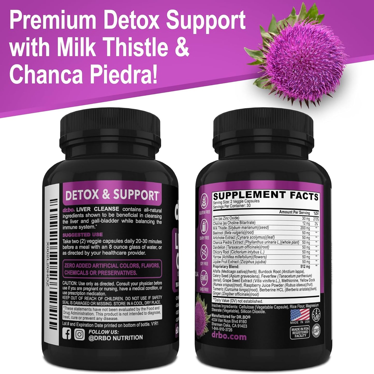Liver Cleanse Detox Support Supplement with Artichoke, Berberine, Turmeric - Gallbladder Care Formula Capsules, Milk Thistle Dandelion for Complete Health Repair
