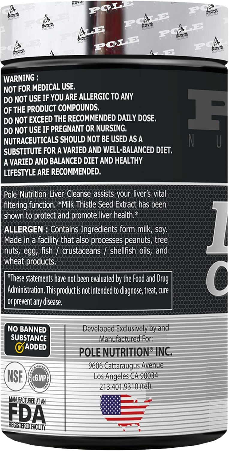 Liver Cleanse Formula with Milk Thistle Extract & Herbs - 60 Capsules for Healthy Liver & Detox Support