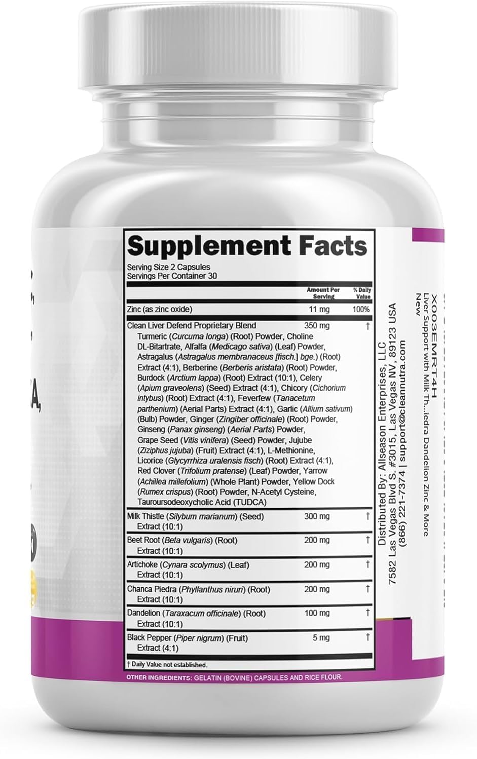 Liver Cleanse Supplement with Milk Thistle, NAC, Chanca Piedra, Beet Root, Artichoke, Dandelion Root, TUDCA, Choline, and Ginger - 2 Pack