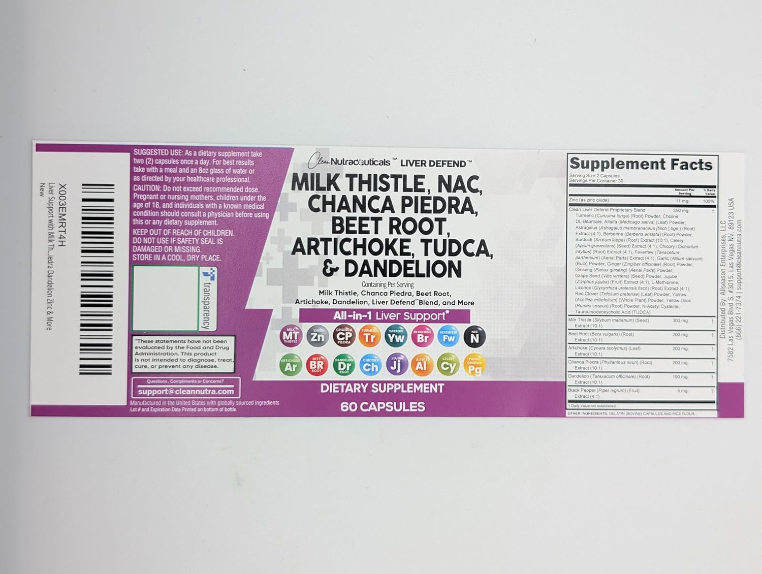 Liver Cleanse Supplement with Milk Thistle, NAC, Chanca Piedra, Beet Root, Artichoke, Dandelion Root, TUDCA, Choline, and Ginger - 2 Pack