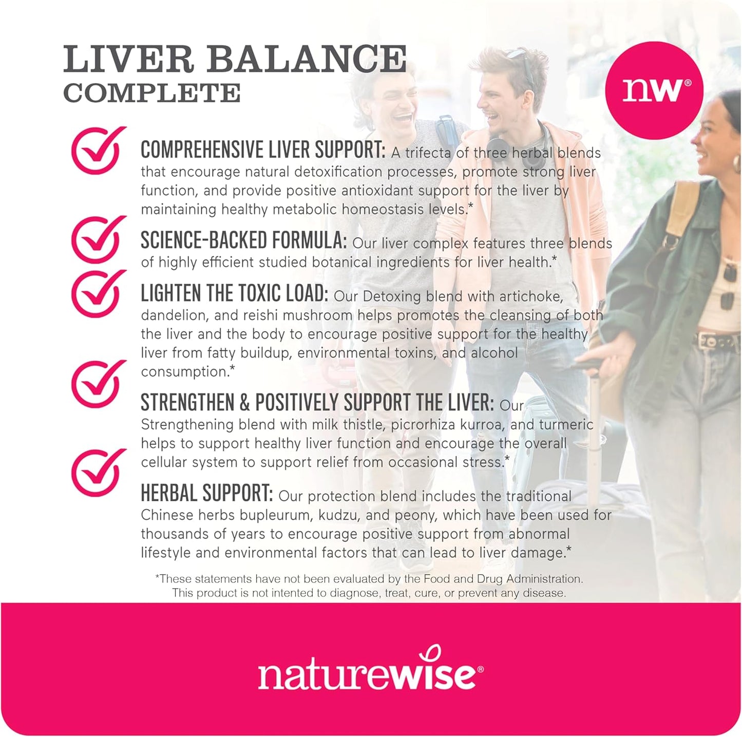 Liver Detox Cleanse Supplement with Milk Thistle & Turmeric - 30 Servings, 60 Veg Capsules - Supports Toxin Removal & Normal Liver Function - NatureWise Triple Repair Formula with Reishi & Kudzu