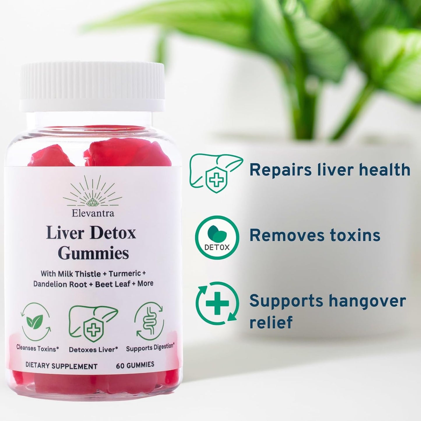 Liver Detox Gummies with Milk Thistle - Natural Liver Support Supplement for Detox Cleanse & Healthier Liver - Liver Detox Supplement Gummies
