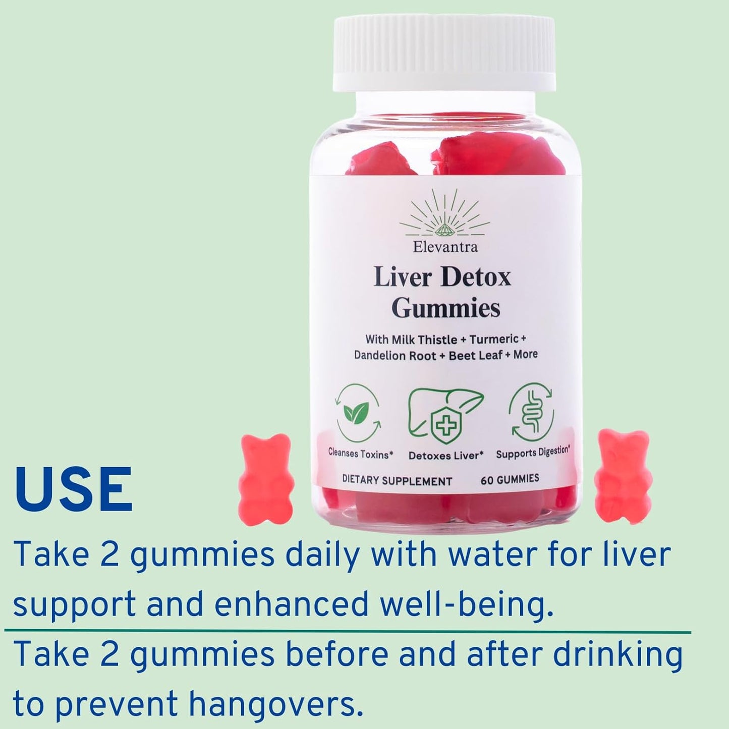 Liver Detox Gummies with Milk Thistle - Natural Liver Support Supplement for Detox Cleanse & Healthier Liver - Liver Detox Supplement Gummies