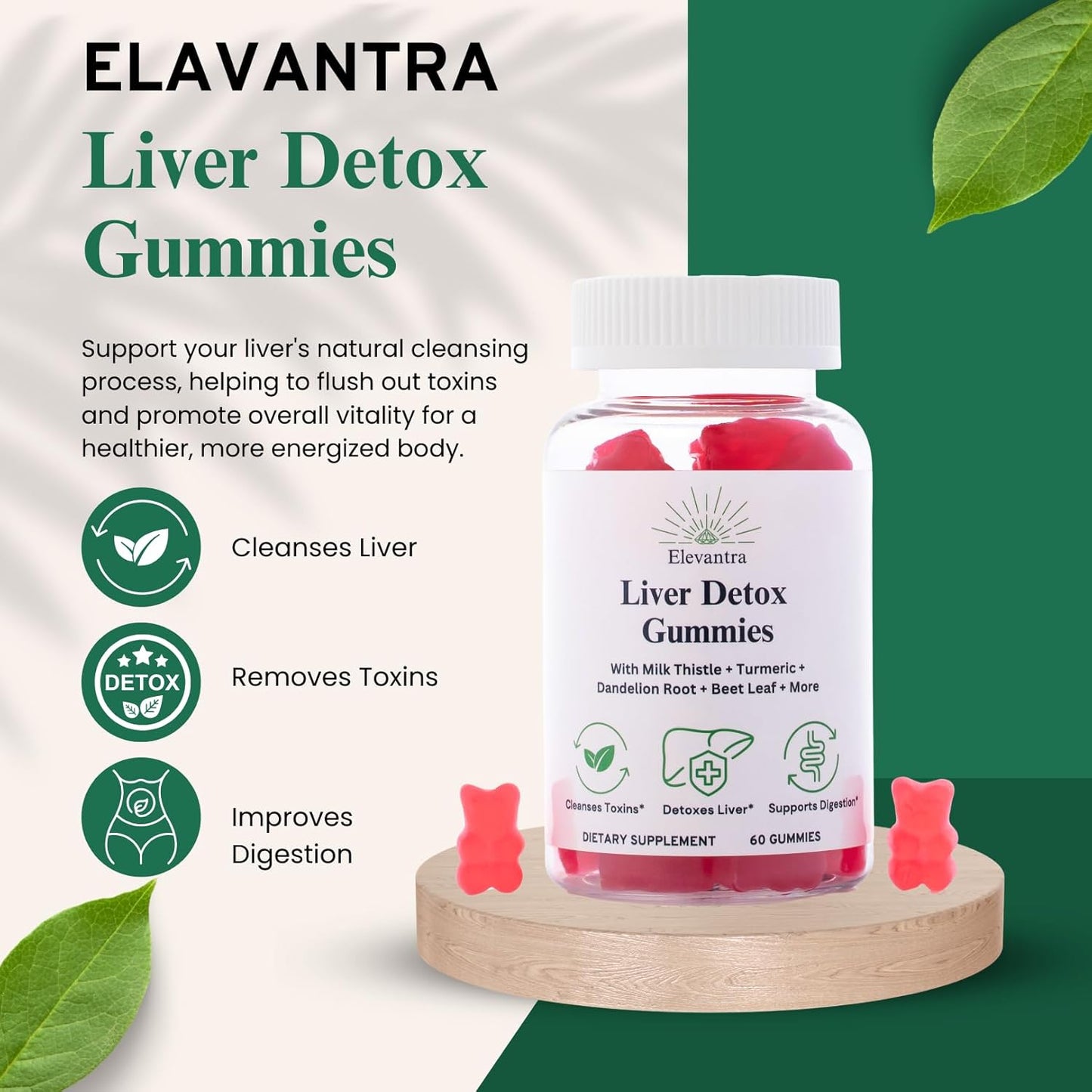 Liver Detox Gummies with Milk Thistle - Natural Liver Support Supplement for Detox Cleanse & Healthier Liver - Liver Detox Supplement Gummies
