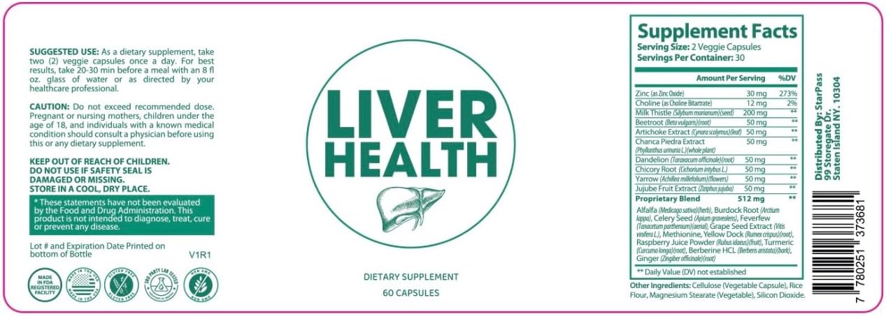 Liver Detox & Repair Formula with Natural Nutrients | StarPass Labs Pure Liver Health