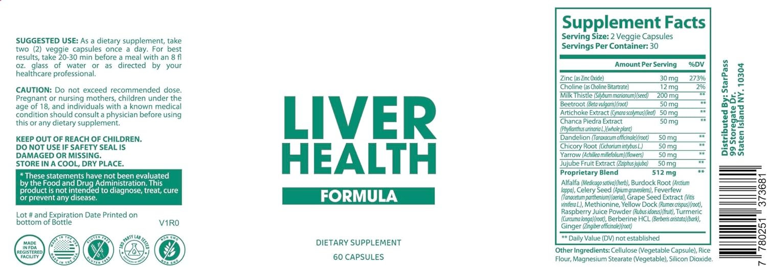 Liver Detox & Repair Formula with Natural Nutrients | StarPass Labs Pure Liver Health