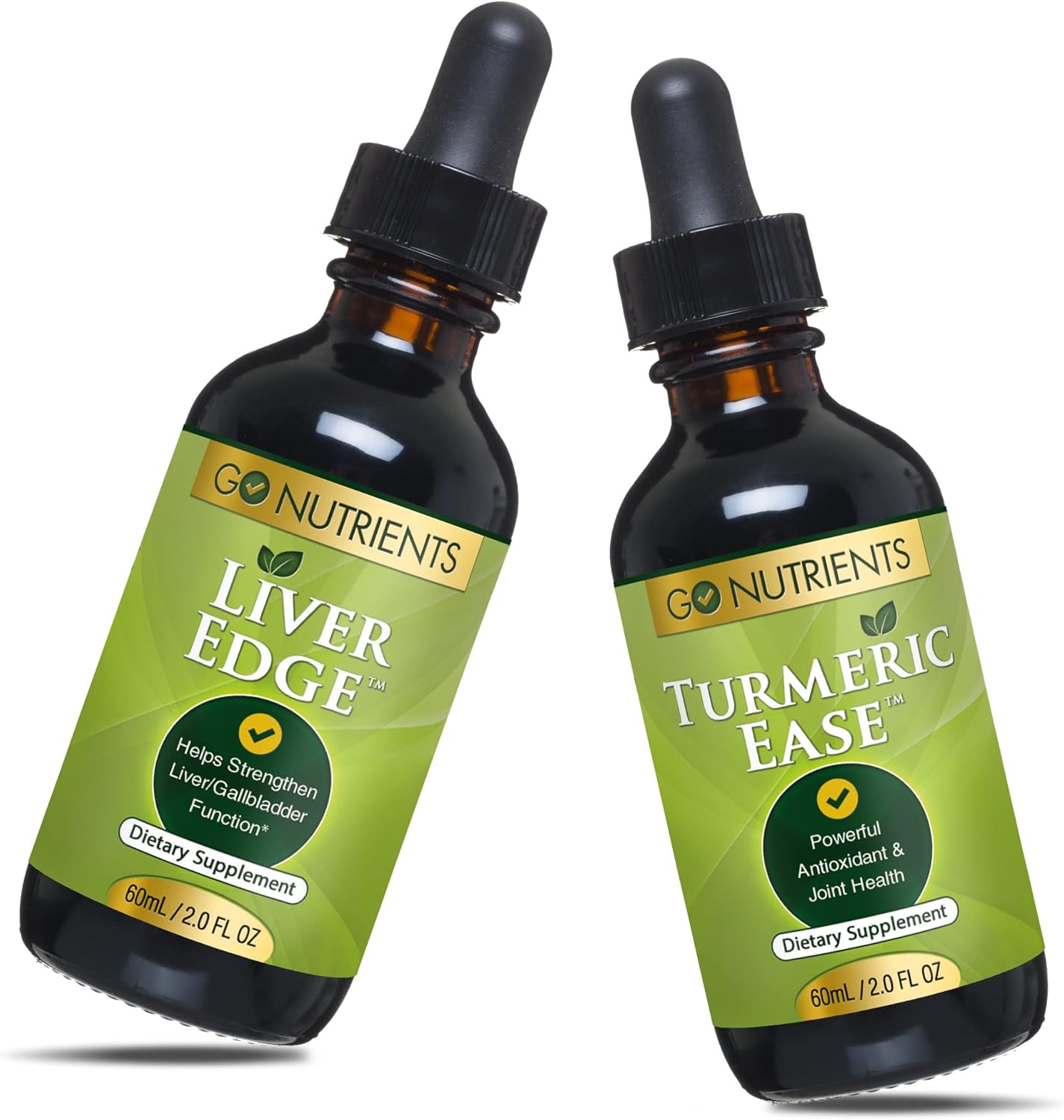 Liver Edge & Turmeric Ease Liquid Extract: Advanced Liver Cleanse & Supplement with Milk Thistle, Dandelion, Wormwood & Turmeric