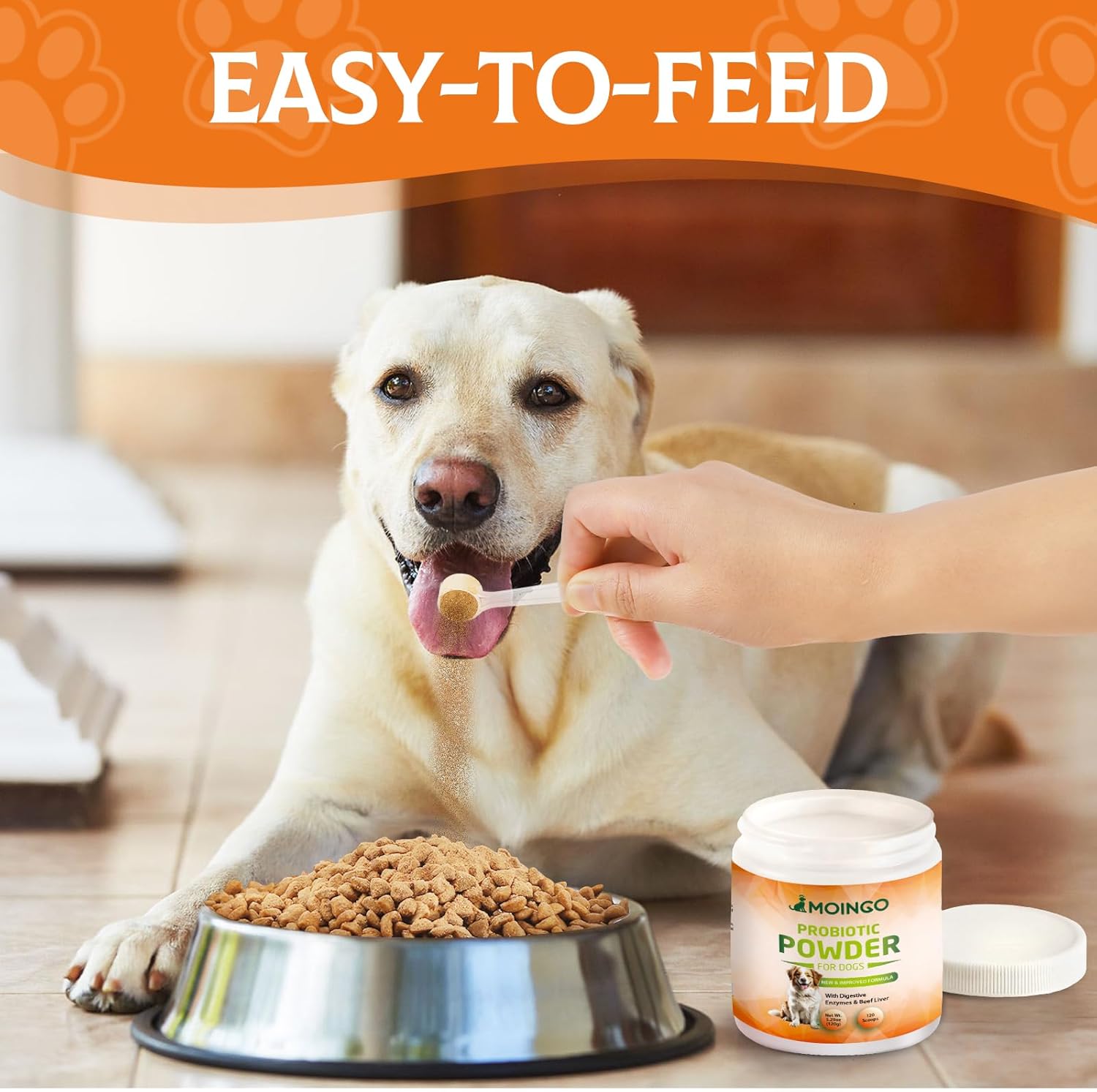 Liver Flavored Probiotic Powder for Dogs - 120 Scoops of Immune and Digestive Health Support