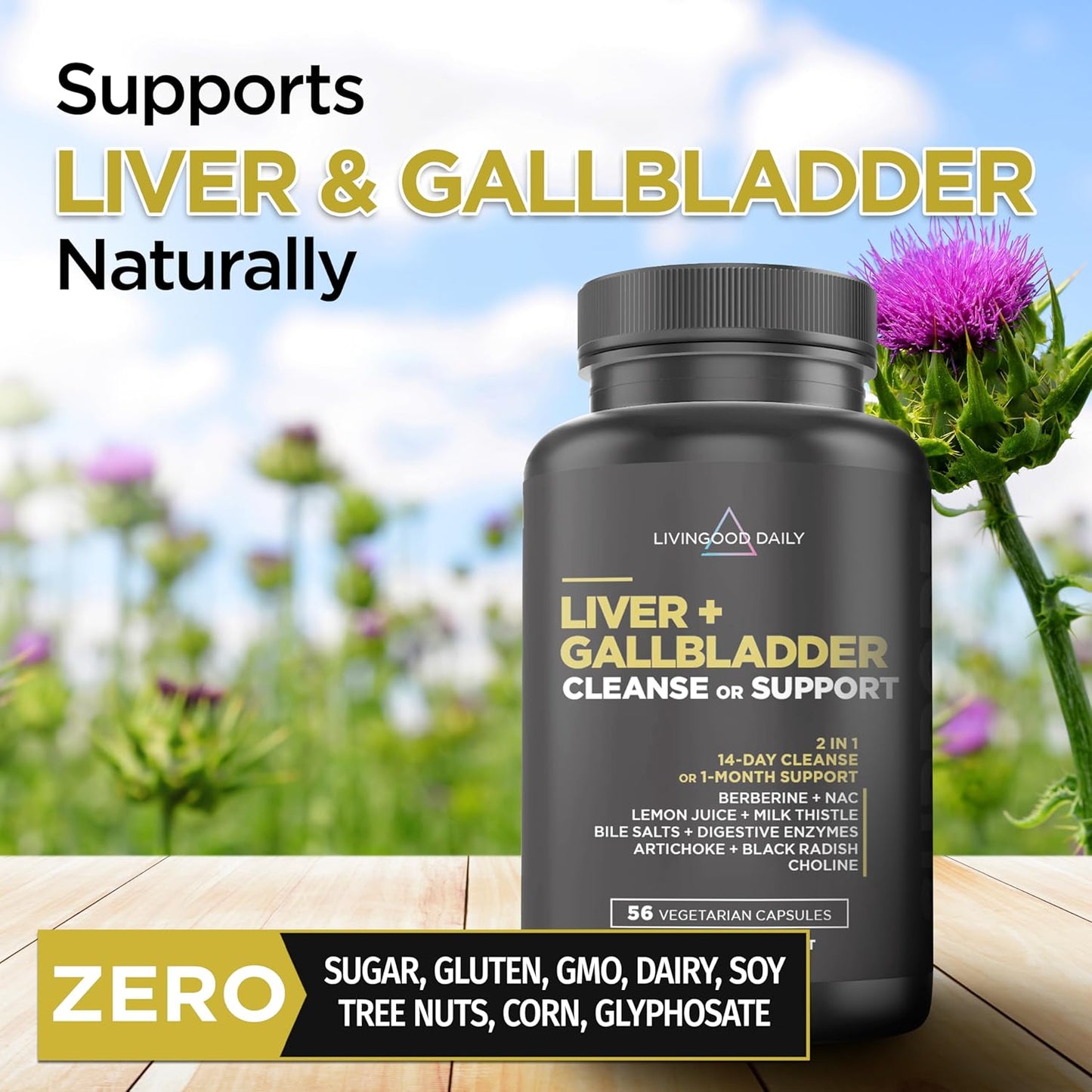 Liver & Gallbladder Cleanse Capsules with Ox Bile Powder - Supports Digestion & Liver Function - Non-GMO, Gluten-Free